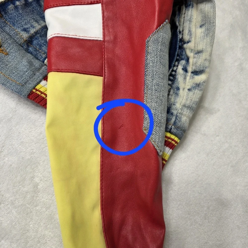 Junior Elite Premium Denim‎ Jacket Size Child 4-5 Flight Plane Patches Parachute